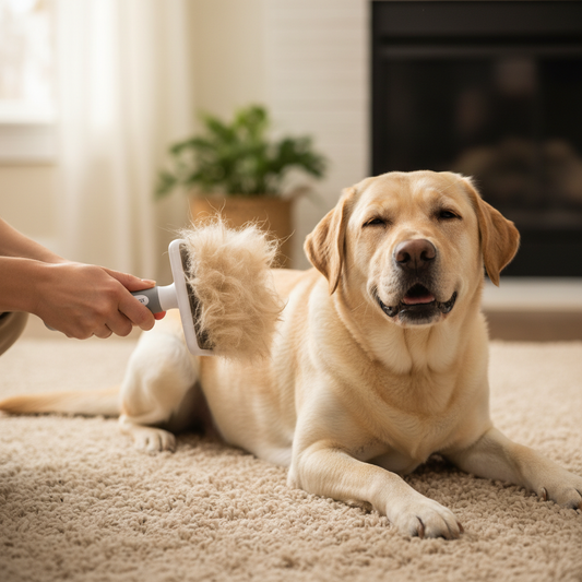 Brosse anti-poils Labrador - Résultat visible