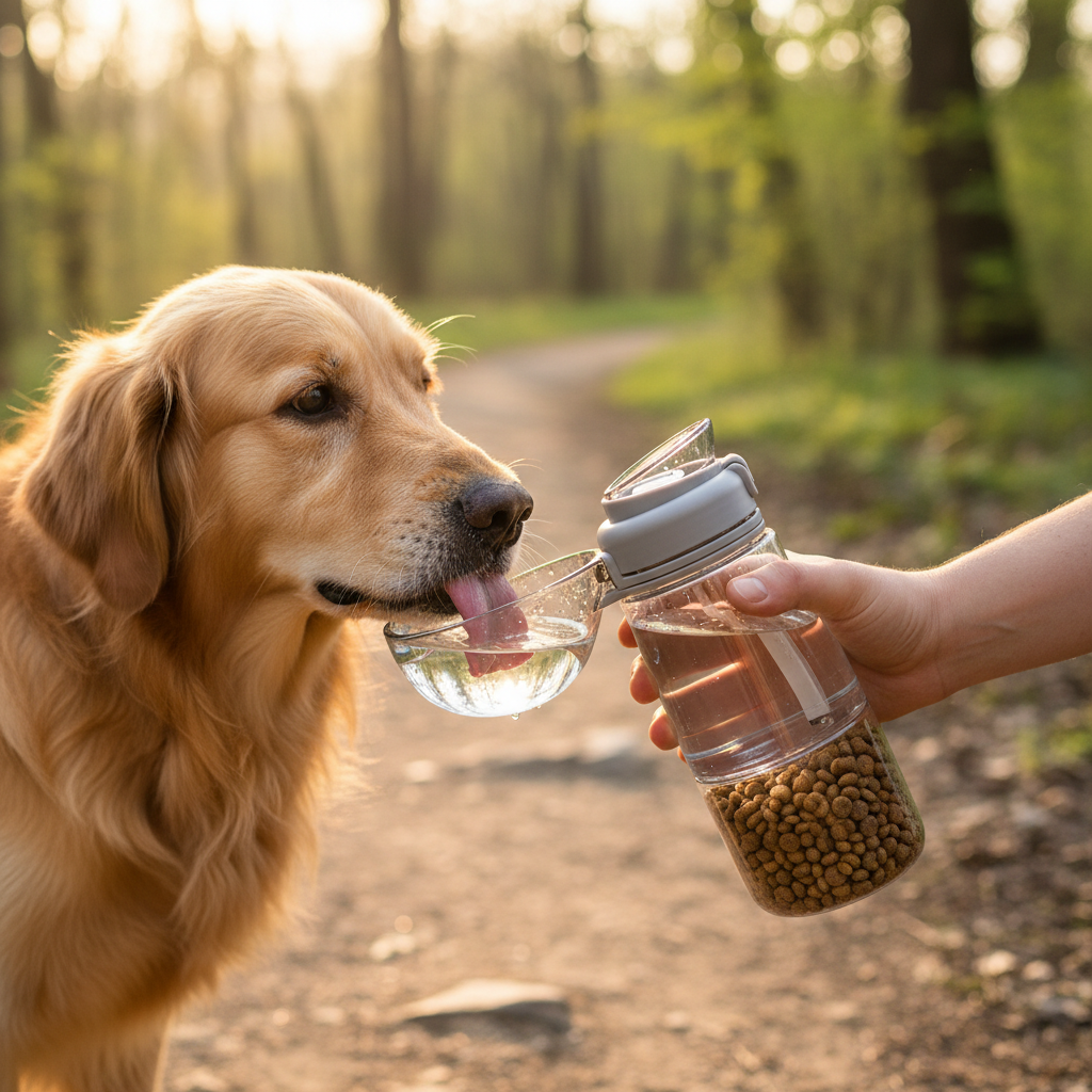 Chien buvant bouteille 2-en-1 - Bella
