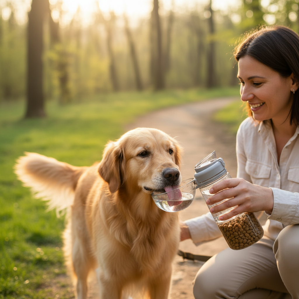 Bouteille 2-en-1 Balade - Fini la galère des sorties avec votre chien 🐕💧